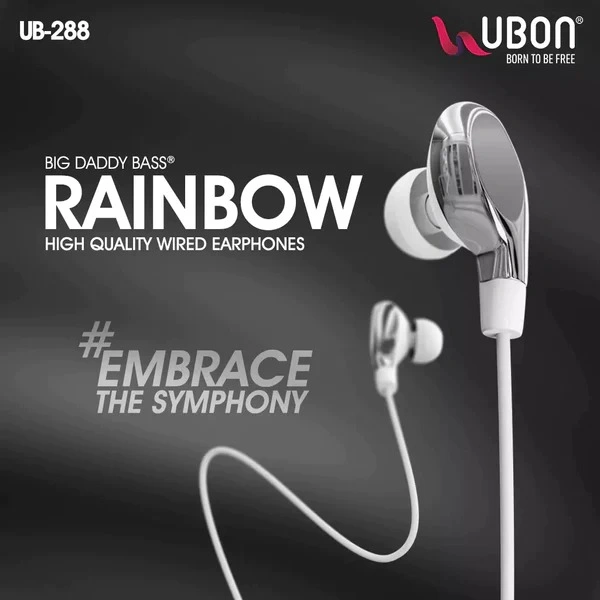 Rainbow UB-288 Wired Earphones - White