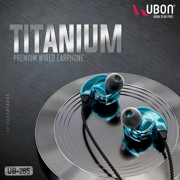 Titanium Series UB-285 Wired Earphones - Black