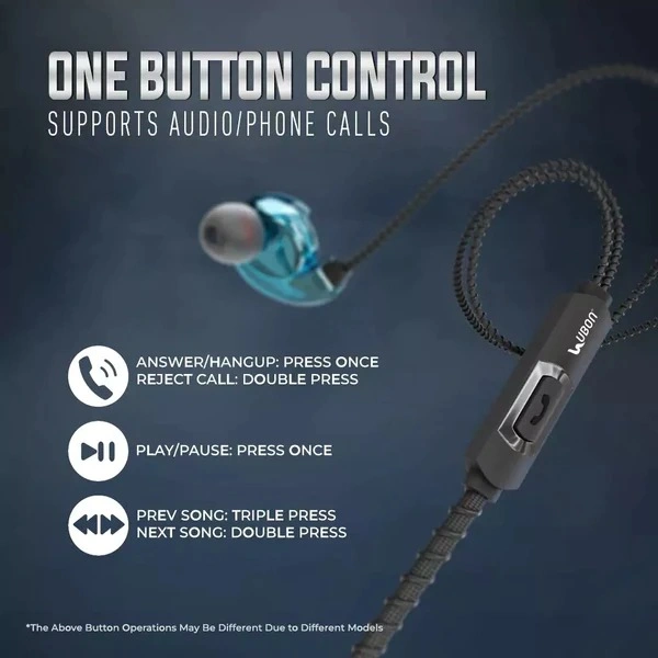 Titanium Series UB-285 Wired Earphones - Black