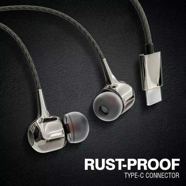Type-C TC-486 Wired Earphones - Black