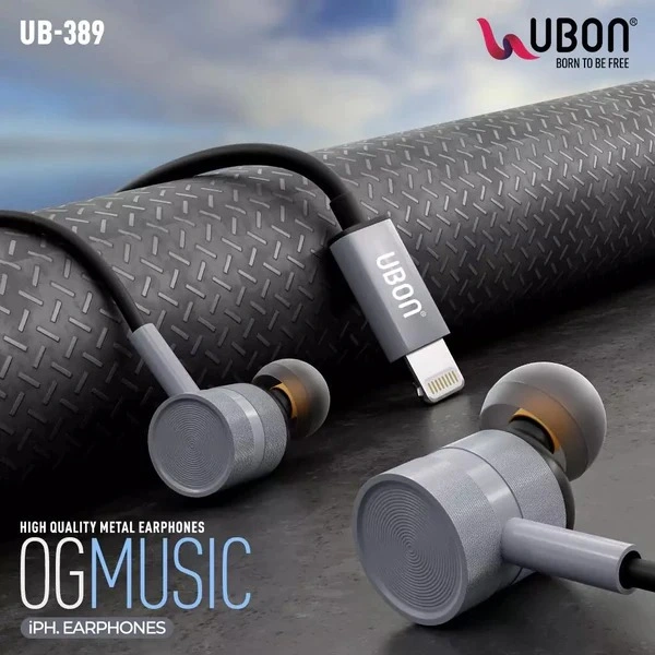 OG Music UB-389 Wired IPH Earphone - Gray