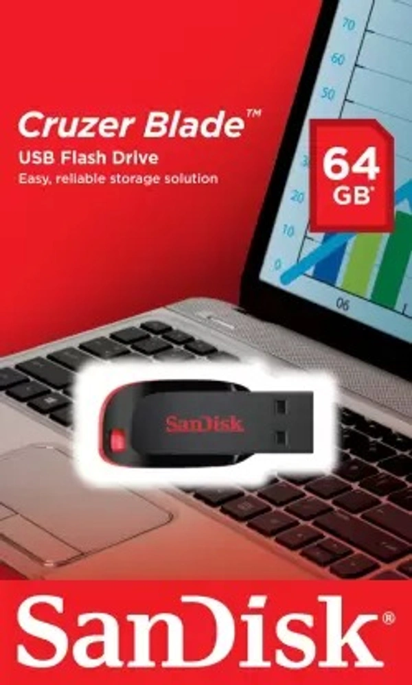 SanDisk Cruze Blade SDCZ50 64 GB Pen Drive  (Red, Black)
