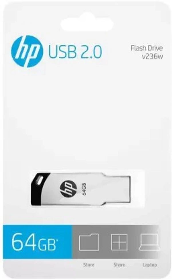HP V236w 64 GB Pen Drive  (Silver)