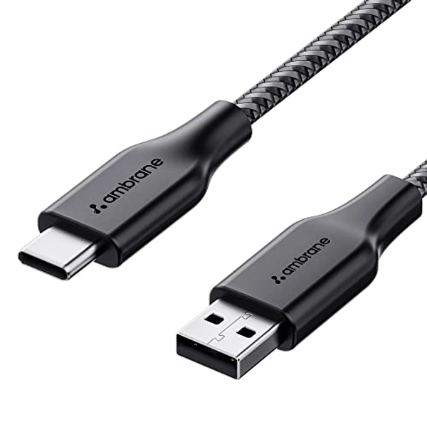 Ambrane Unbreakable 3A Fast Charging 1.5m Brided Type C Cable For Smartphones