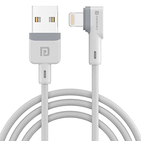 Portronics Konnect L1.2m POR-1401fast Charging 3A 8pin USB Cable With Charger 