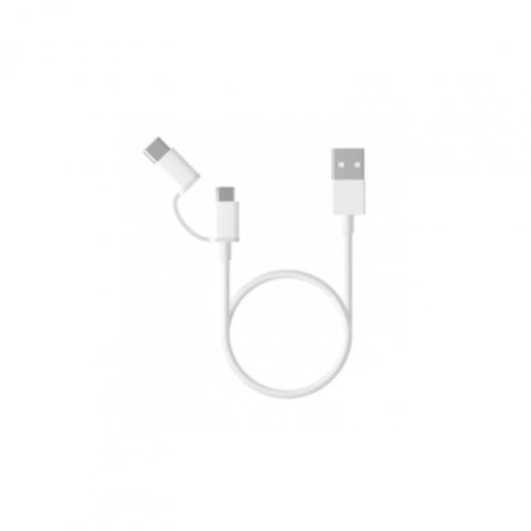 MI 2 In 1 Micro Usb To Type C Power Bank Cable 30CM