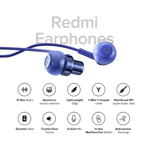 MI Hi-Resolution Audio Wired Earphones - Blue