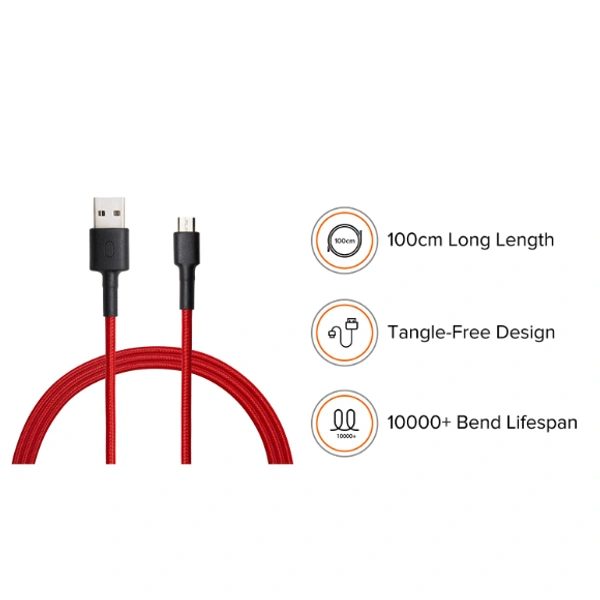 Mi Micro USB Braided Cable 100cm Red