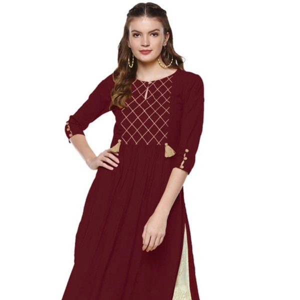 Rayon A-line kurti for women 