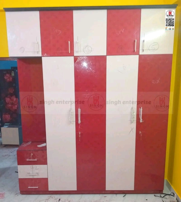 Wardrobe With Loft 4 Door With Dressing Table Drower - 96*78*21