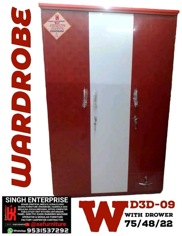 Wardrobe 3 Door  King Acralic - 75*48*21