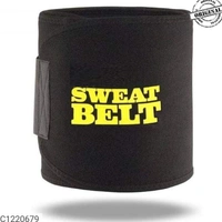 SWEAT SLIM BELT BUY ONE GET ONE FREE With Free Diet Plan - Black, FREE SIZE