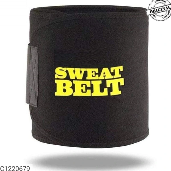 SWEAT SLIM BELT BUY ONE GET ONE FREE With Free Diet Plan - Black, FREE SIZE