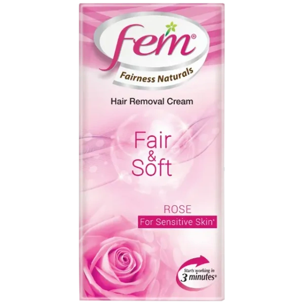 Fem Fair & Soft Rose Hair Removal Cream - 60g