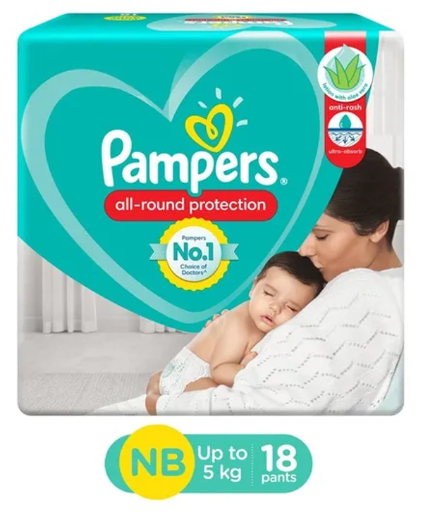 Pampers Happy Skin New Bourn Beby  - (Up to 5 kg) 10 Pants