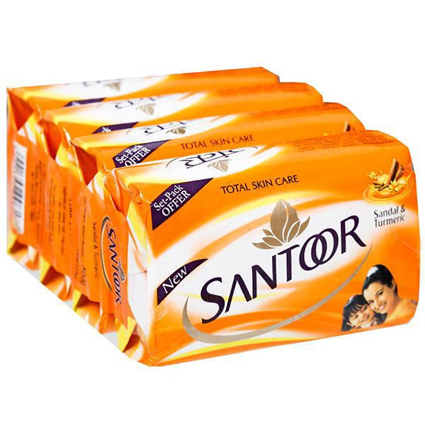 Santoor Total Skin Care Soap - 100gm x4 pcs (Colgate Free)