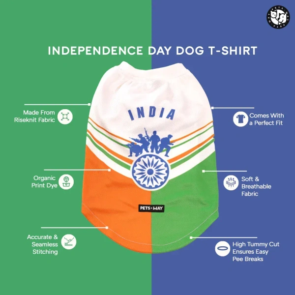 Pets Way Style 2 Republic Day T Shirt for Dogs - S