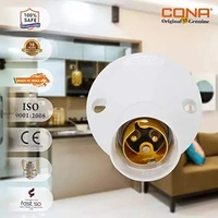 NS  CONA 2501 Angle Holder with OBR 6 Amp, White - Pack of 5|OBR Angle Holder|Bulb Holder|Fancy Angle Holder for Bulb|Angle holder for Home, Office, Shops, etc - White