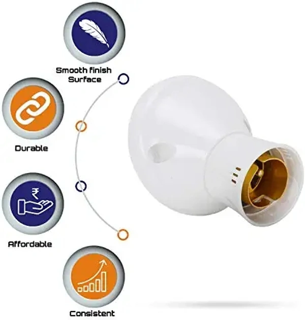NS  CONA 2501 Angle Holder with OBR 6 Amp, White - Pack of 5|OBR Angle Holder|Bulb Holder|Fancy Angle Holder for Bulb|Angle holder for Home, Office, Shops, etc - White