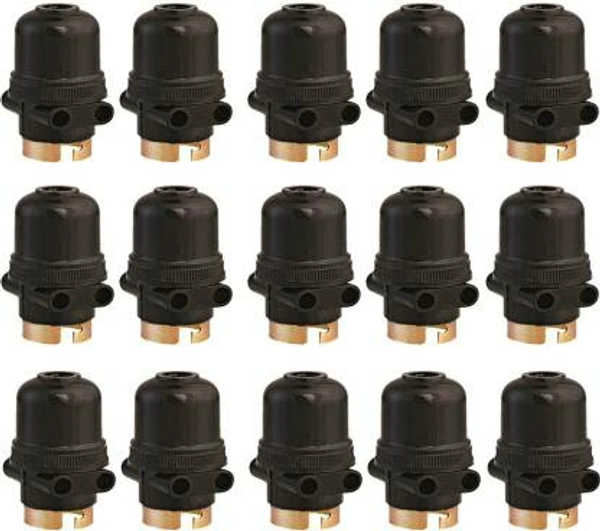 Ayushi  Electricals Black Pendant Bulb Holder Plastic Pack of 15 Pcs ... - Black