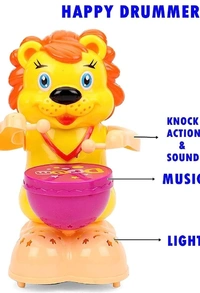 Happy Lion Drummer(with Light +music) Battery Operated