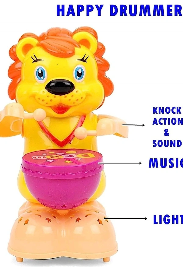 Happy Lion Drummer(with Light +music) Battery Operated