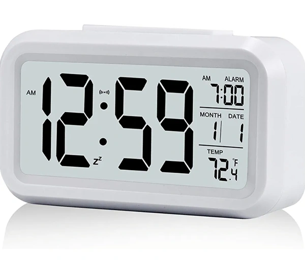 Digital Alarm Clock , Battery Operated,with Date, Temperature, Time , Lcd Clock