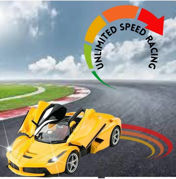 Rc Rechargable Super Fast Car With Lights  - Yellow
