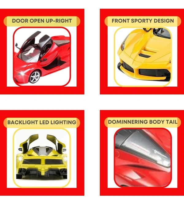 Rc Rechargable Super Fast Car With Lights  - Yellow