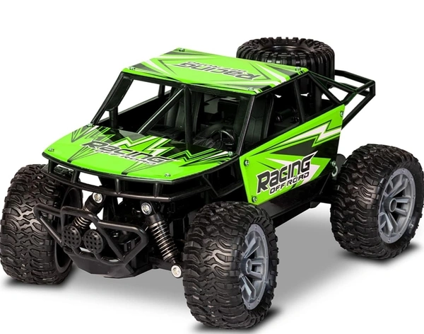 1:18 Scale All Terrain RC Car, 20 KPH High Speed 2WD Electric Vehicle with 2.4 GHz Remote Control, Off-Road Truck with Rechargeable Batteries - Green - Green