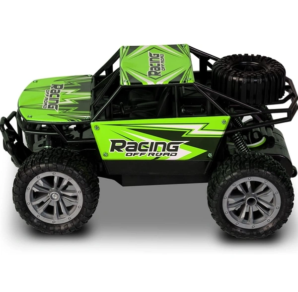1:18 Scale All Terrain RC Car, 20 KPH High Speed 2WD Electric Vehicle with 2.4 GHz Remote Control, Off-Road Truck with Rechargeable Batteries - Green - Green