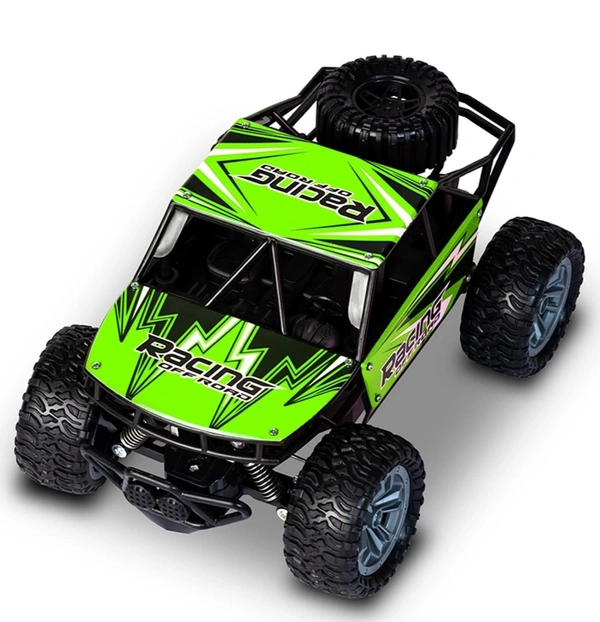 1:18 Scale All Terrain RC Car, 20 KPH High Speed 2WD Electric Vehicle with 2.4 GHz Remote Control, Off-Road Truck with Rechargeable Batteries - Green - Green
