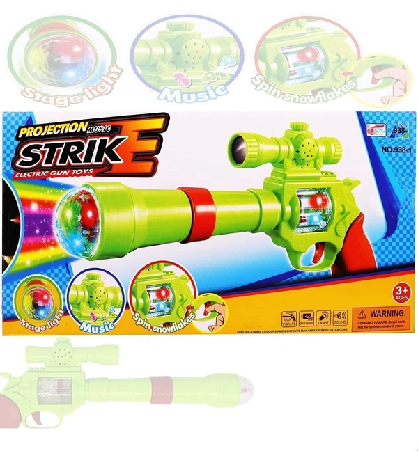 3D Projection Gun With Music And Lights For Kids - Green