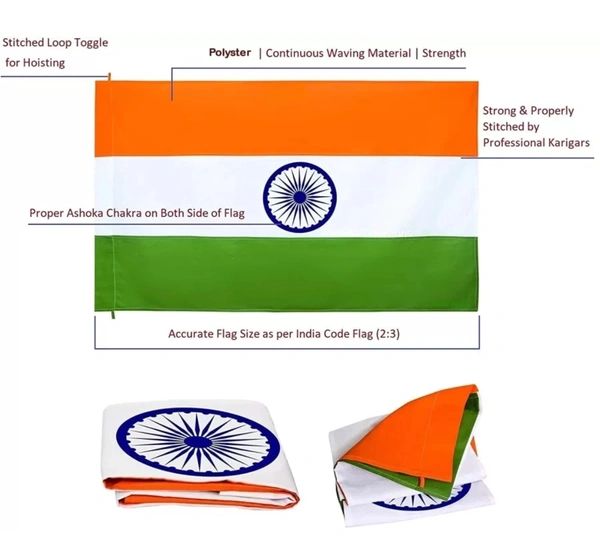 40*60 Inch Indian Flag (Cotton)   - 40*60