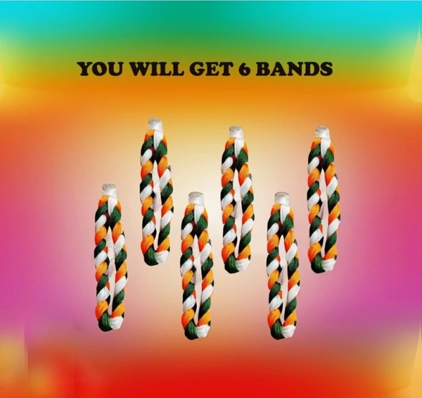 6pcs Tricolor Nylon Bracelet Bands For Independence Day  - 12, L