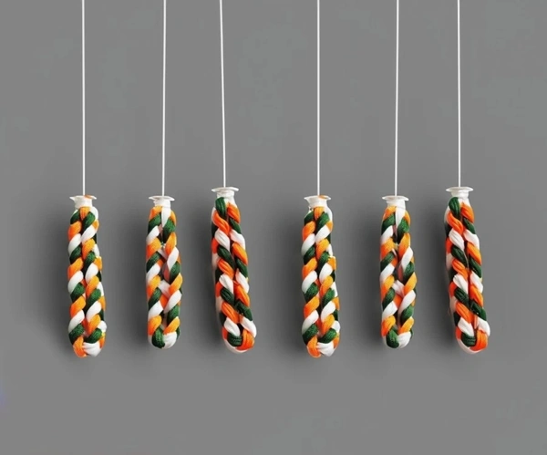 6pcs Tricolor Nylon Bracelet Bands For Independence Day  - 12, L