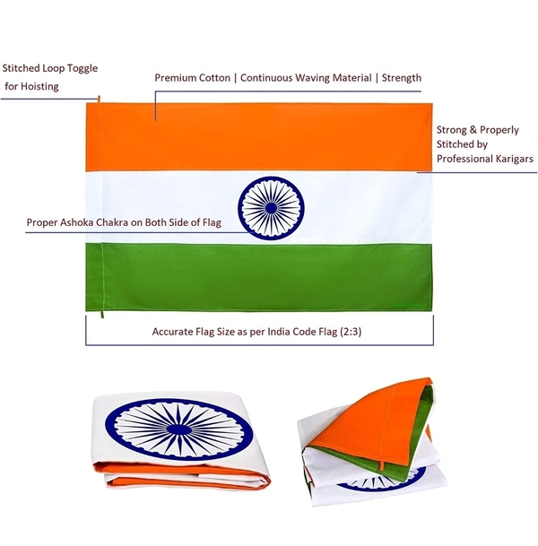 20*30 Inch Indian Flag Cotton 