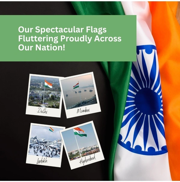 Satin Polyster Indian Flag  - 20*30