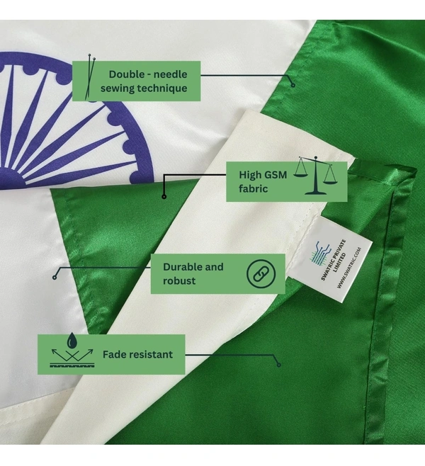 Satin Polyster Indian Flag  - 30*45