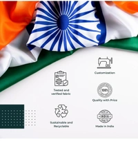 Satin Polyster Indian Flag  - 30*45
