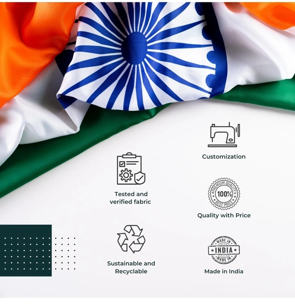 Satin Polyster Indian Flag  - 30*45