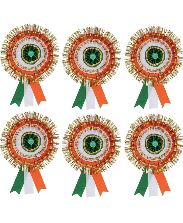 Tricolour Big Flag Pin Badge - 6