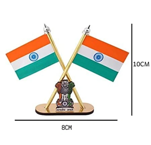 Flag With Satyamevajayate Symbol For Car Dashboard And Office Use