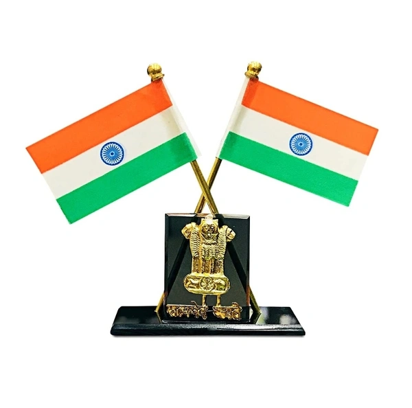 Satyamev Jayate Car Dashboard Flag Stand /or For Office Use