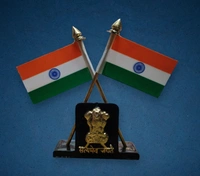 Satyamev Jayate Car Dashboard Flag Stand /or For Office Use