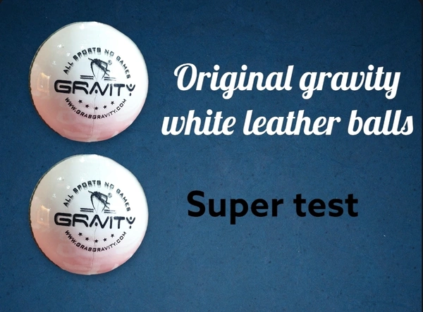 Gravity White Super Test Leather Ball
