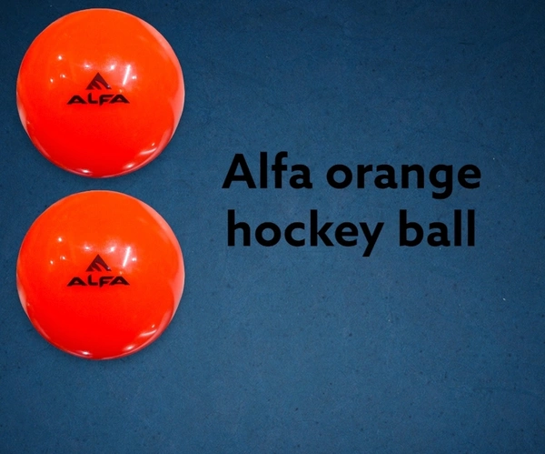 Alfa White Plain Hockey Ball - Red Orange