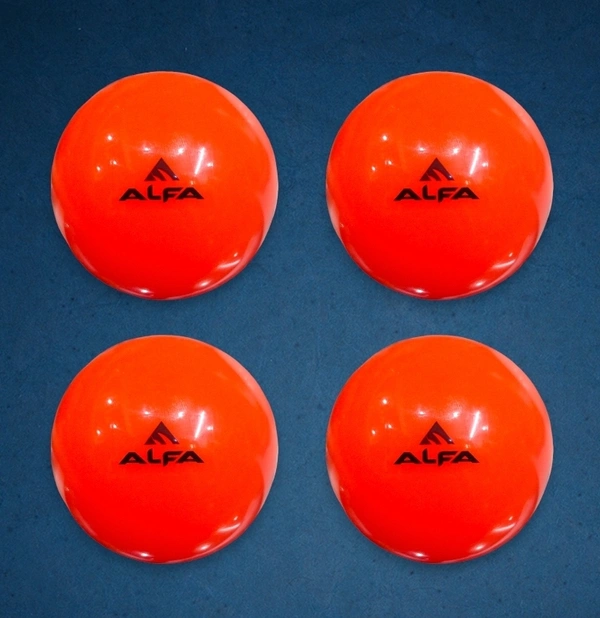 Alfa White Plain Hockey Ball - Red Orange