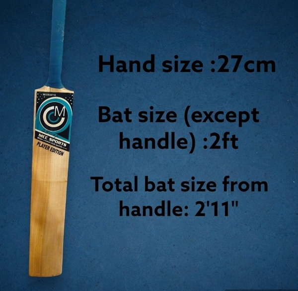 MCC sports Kashmir Willow Player Editon Bat - Full