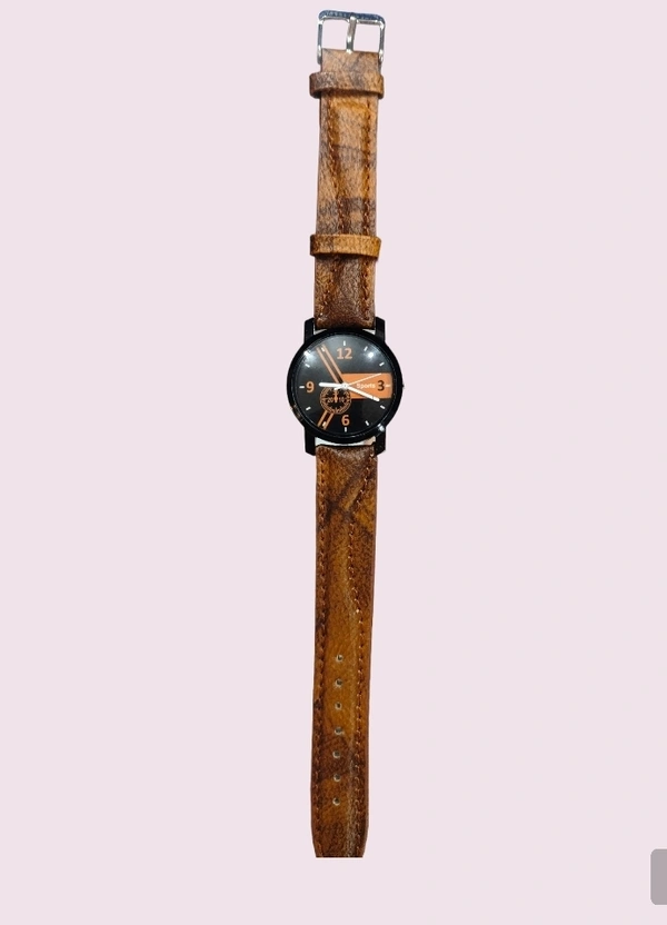 Beautifull Brown Leather Strip Sport Watch For Girls  - Brown